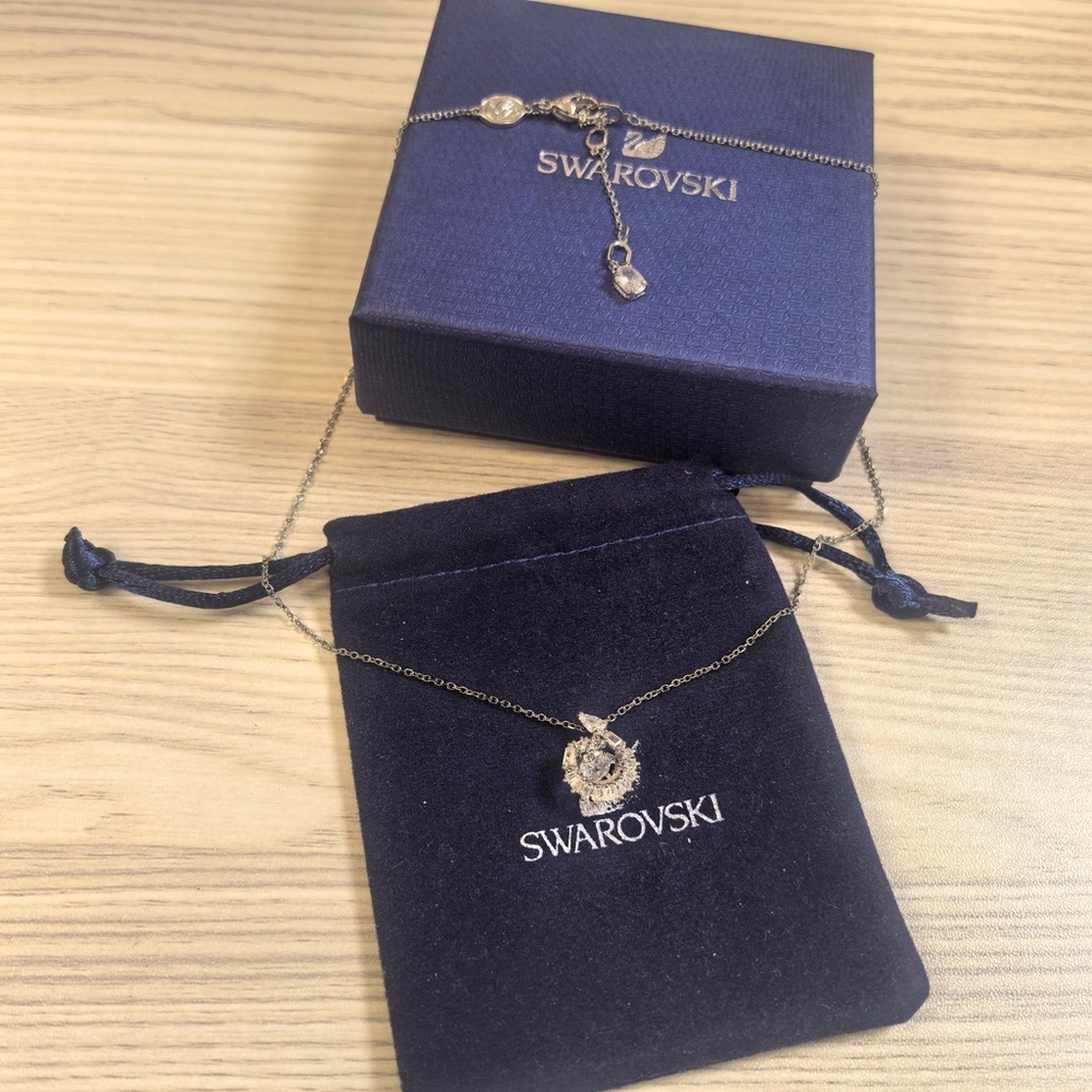 Swarovski Silver Necklace with Clear Crystal Charm
